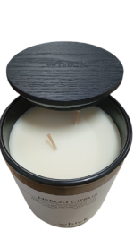 ⁦נר שעווה טבעית 454 גרם- סדרת אאוטלט Whick Black & White - נרולי הדרים⁩ – תמונה ⁦2⁩