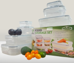 סט 7 חלקים של קופסאות אחסון שקופות עם מכסים