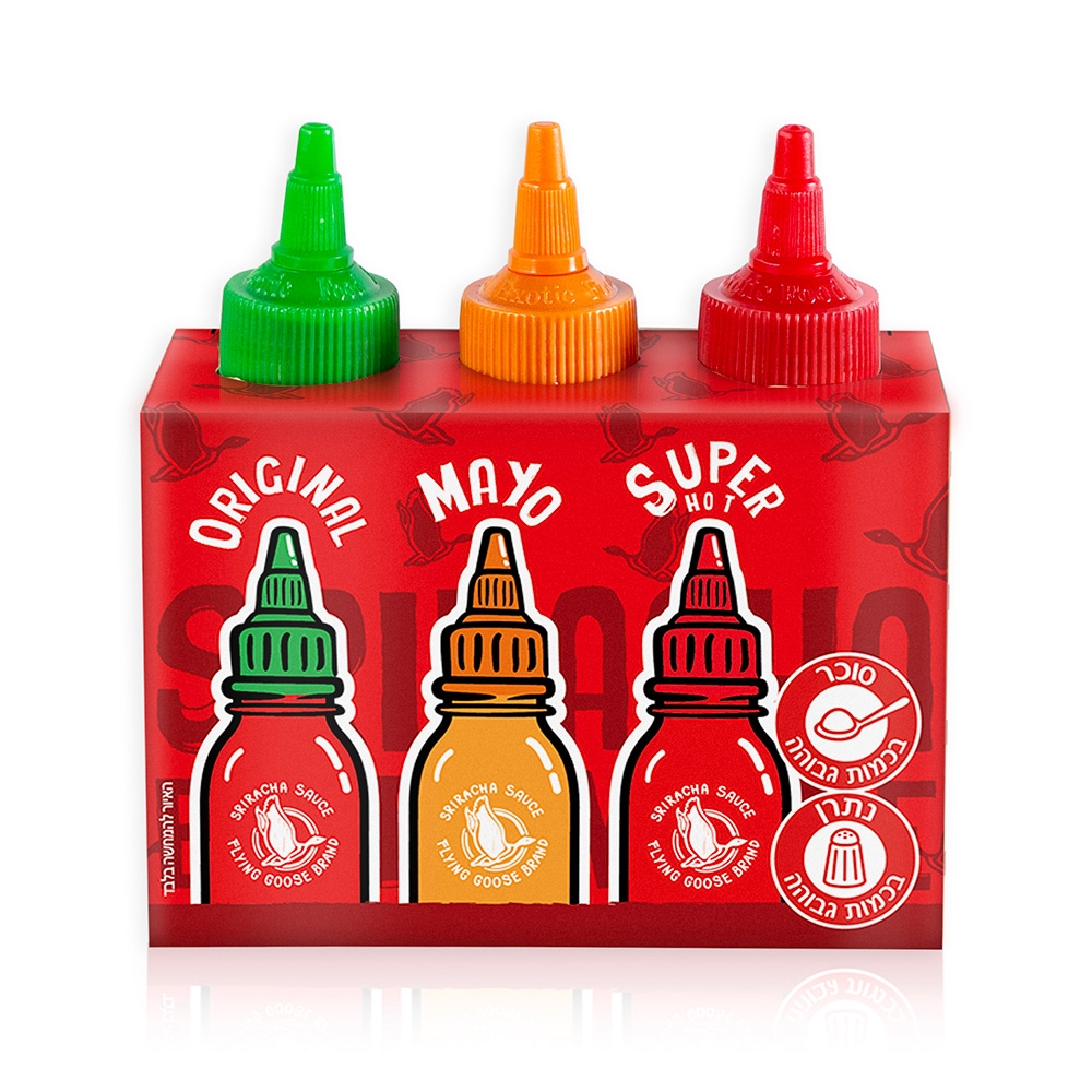 מיני סריראצ'ה מיני מארז סריראצ'ה 3*100 מ"ל SRIRACHA – תמונה 1